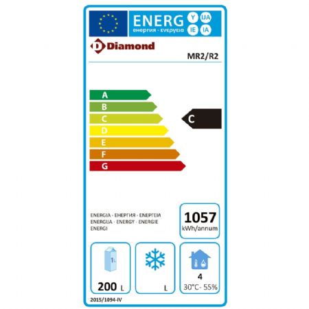 Table frigorifique professionnelle ventilée 2 portes GN 1/1 positive 260 L - Diamond Promo - MR2/R2