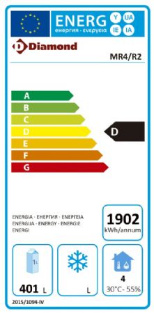 Table frigorifique ventilée 4 portes GN 1/1 positive 550 litres - Diamond Promo - MR4/R2