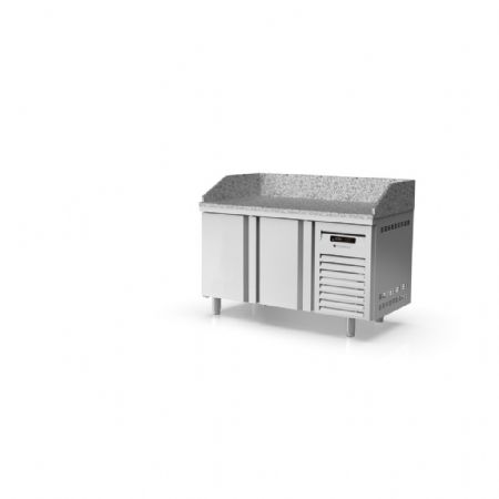 Meuble à Pizzas Dessus Granit 2 Portes Pleines Température Positif - Coreco - MR60-150-P