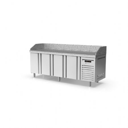 Meuble à Pizzas 4 portes pleines dessus granit capacité 560 L - Coreco - MR60-250-P