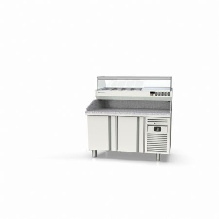 Meuble à Pizzas positif 2 portes dessus granit capacité 375 L - Coreco - MR80-150-P