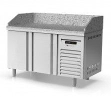 Table  pizza inox positive dessus granit 3 bacs 600x400 avec 2 portes - 1495x800x850 mm