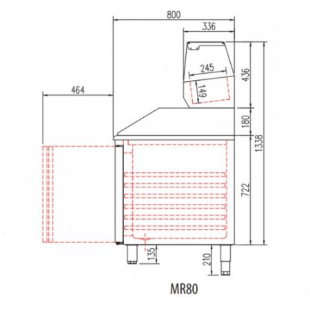Table à pizza inox positive dessus granit 3 bacs 600x400 avec 2 portes - 1495x800x850 mm Table à pizza inox positive dessus granit 3 bacs 600x400 avec 2 portes - 1495x800x850 mm