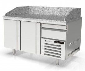 Table  pizza froid positif dessus granit avec 2 portes et 1 tiroir  ptons - 1565x800x850 mm