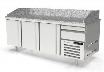 Table  pizza froid positif dessus granit avec 3 portes et 1 tiroir  ptons - 2090x800x850 mm