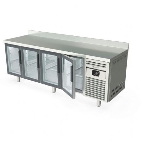 Table desserte réfrigérée négative 4 portes vitrées 543 L - Coreco - MRGV-250