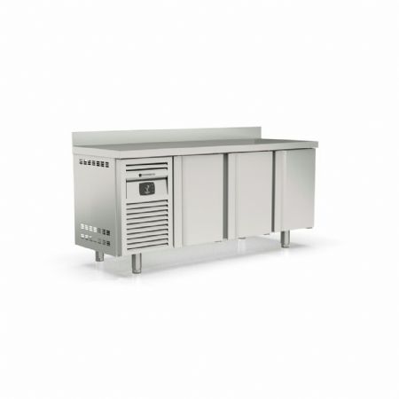 Table desserte réfrigérée positive 3 portes pleines 380 L avec dosseret - Coreco - MRS-200