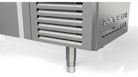 Table mural inox positive avec 5 portes pleines -  3070x600x850 mm