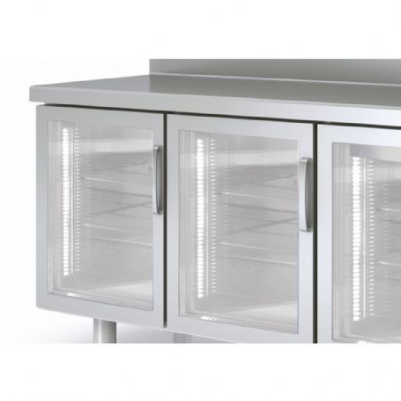 Table desserte réfrigérée positive 3 portes vitrées 380 L - Coreco - MRSV-200