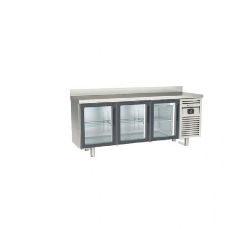 Table desserte réfrigérée positive 3 portes vitrées 380 L - Coreco - MRSV-200
