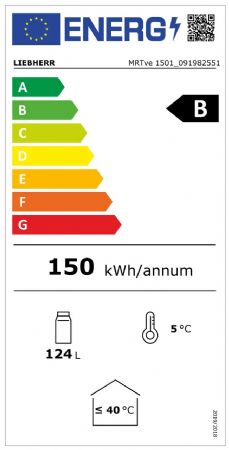 Réfrigérateur ventilé encastrable sous-plan - positive -  124 l - Liebherr - MRTVE 1501
