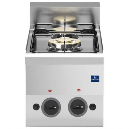 Fourneau profondeur 600 à gaz, 2 brûleurs, 6,9 kW - Virtus - MS63PCGT