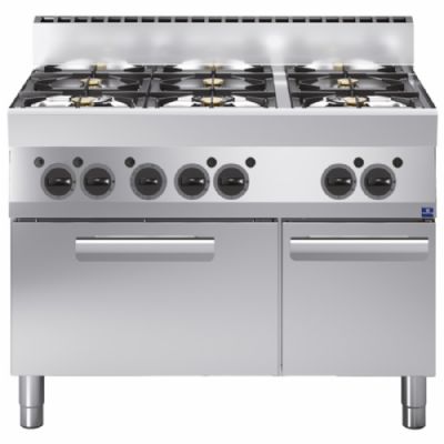 Cuisinière gaz 6 feux avec 1 four gaz et 1 compartiment fermé Cuisinière gaz 6 feux avec 1 four gaz et 1 compartiment fermé