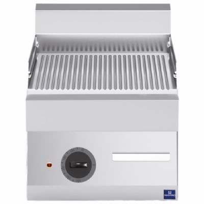 Plancha électrique de table surface chromée rainurée puissance 4,5 kW Plancha électrique de table surface chromée rainurée puissance 4,5 kW