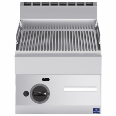 Plancha gaz de table surface chromée rainurée puissance 5,7 kW Plancha gaz de table surface chromée rainurée puissance 5,7 kW