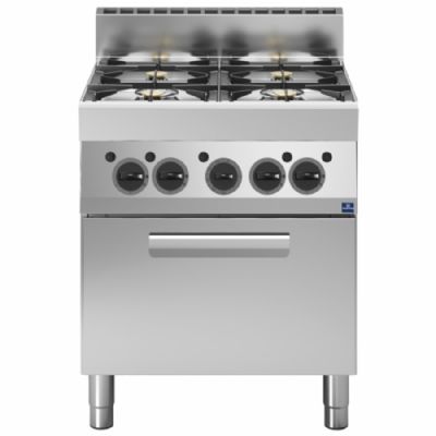 Cuisinière gaz 4 feux avec 1 four gaz puissance 22,2 kW - 650 x 700 x 850 mm Cuisinière gaz 4 feux avec 1 four gaz puissance 22,2 kW - 650 x 700 x 850 mm