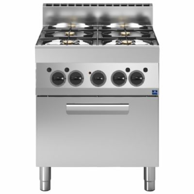 Cuisinière gaz 4 feux four électrique à air pulsé puissance 3,96 kW Cuisinière gaz 4 feux four électrique à air pulsé puissance 3,96 kW