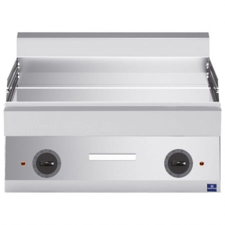 Plaque à snacker pro profondeur 650 chromée lisse Triphasé 9 kW - Virtus - MS657FTECRT