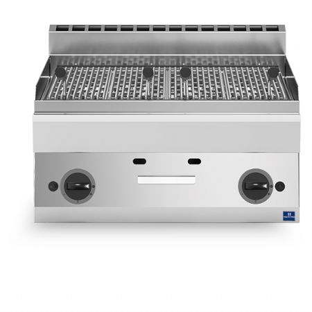 Grill pierre de lave profondeur 650 à gaz de table 700x650x300 mm - Virtus - MS657GRLT
