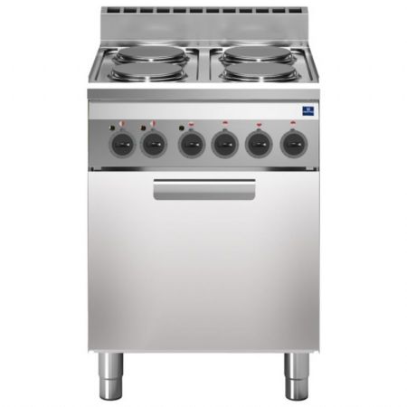 Fourneau profondeur 600 Cuisinière électrique 4 plaques avec four à convection et gril électrique Triphasé 11 kW - Virtus - MS66CFE