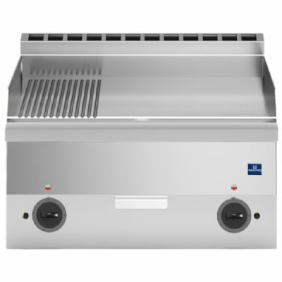Plancha �lectrique de table surface chrom�e rainur�e 1/3 et lisse 2/3 puissance 6 kW