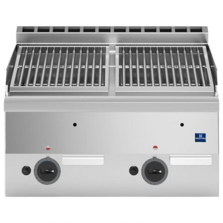 Grill pierre de lave profondeur 600 à gaz sur table 600x600x300 mm - Virtus - MS66GRLT