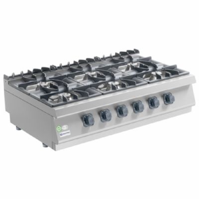 Plan de cuisson gaz de table 6 foyers puissance 39 kW - 730 x 1200 x 300 mm Plan de cuisson gaz de table 6 foyers puissance 39 kW - 730 x 1200 x 300 mm