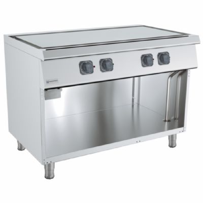 Teppanyaki électrique sur base ouverte 2 zones triphasé puissance 9 kW Teppanyaki électrique sur base ouverte 2 zones triphasé puissance 9 kW