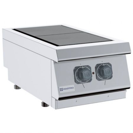 Fourneau profondeur 700 électrique 2 plaques basculantes de 3 kW chacune Triphasé 6 kW - Virtus - MS74PCERT