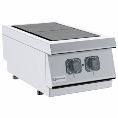 Plan de cuisson électrique de comptoir 2 plaques relevables puissance 6 kW Plan de cuisson électrique de comptoir 2 plaques relevables puissance 6 kW