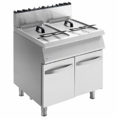Friteuse gaz sur armoire ferm� 2 cuves 2x15 L puissance 27 kW