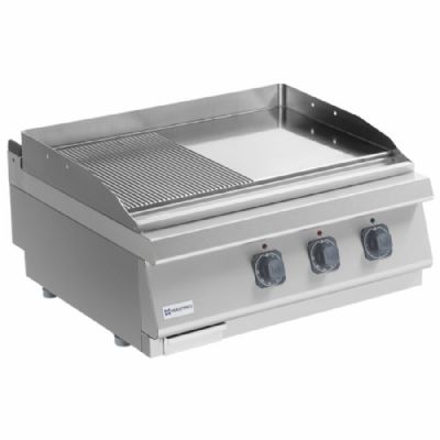 Plaque de cuisson électrique de table surface 1/2 lisse 1/2 rainurée puissance 7,2 kW Plaque de cuisson électrique de table surface 1/2 lisse 1/2 rainurée puissance 7,2 kW