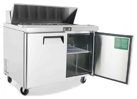 Saladette réfrigérée 1500 2 portes x12 bacs GN 1/6 490 L positive - Atosa - MSF8303GR