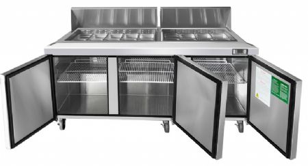 Saladette réfrigérée 1800 3 PORTES X18 BACS GN 1/6 - Atosa - MSF8304GR