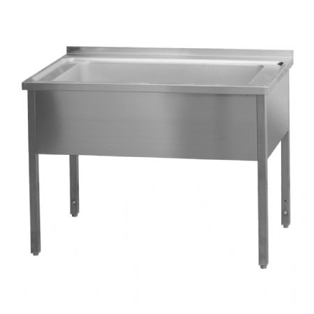 Table de lavage inox équipée d’un bac 95x51x38 et plateau 120x60x90