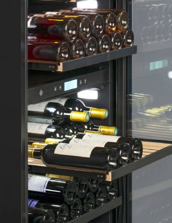 Cave  vins de vieillissement triple zone 1 porte vitre - 143 bouteilles