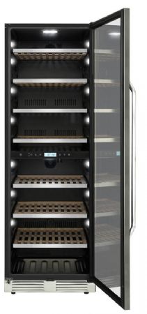 Cave  vins de vieillissement double zone 1 porte vitre - 152 bouteilles