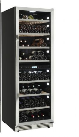 Cave  vins de vieillissement double zone 1 porte vitre - 152 bouteilles