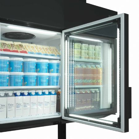 Vitrine murale négative de supermarché Noire 3 portes - Tefcold - MTF185B VS