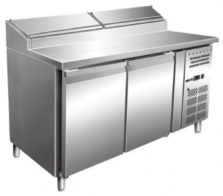 Saladette réfrigérée refroidissement table réfrigérée à poser 2 portes pleines 396 L 1 à 3 °C - Redfox - MTPZ 2D