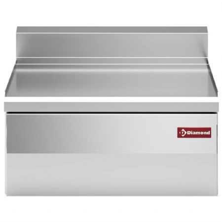 Élément neutre ligne de cuisson 600 avec tiroir en acier inox AISI 304 600x600x280/400 mm - Diamond - N60/PTC6T-N