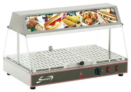 Vitrine chaude professionnelle 1 xGN 1/1 - 590x350x375 mm Monophasé 650 W - Sofraca - N60