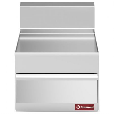 Élément neutre ligne de cuisson 650 avec tiroir en acier inox AISI 304 400x650x280/380 mm - Diamond - N65/PTC4T-N