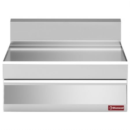Élément neutre ligne de cuisson 650 avec tiroir -Top en acier inox AISI 304 700x650x280/380 mm - Diamond - N65/PTC7T-N
