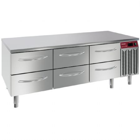 Soubassement réfrigéré 6 tiroirs GN 1/1, capacité 100 mm, positif - Diamond - N77/R316G-9E