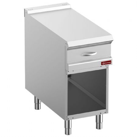 Élément neutre ligne de cuisson 900 avec tiroir GN 1/2 et armoire ouverte en acier inoxydable 400x900x850/920 mm - Diamond - N9/PTAC4-N