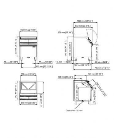 Bac de stockage pour Machine  Glaons professionnelle 129 kg