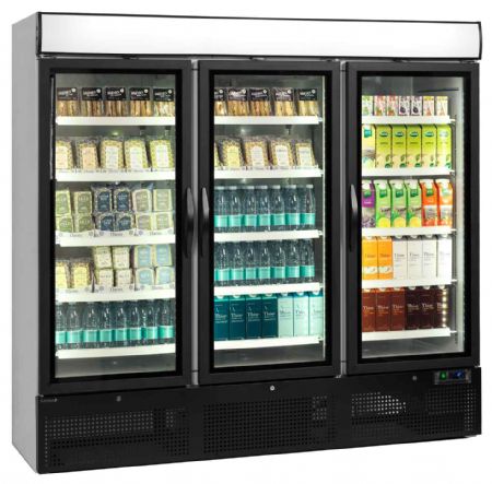 Réfrigérateur vitré 3 portes vitrées Blanche positive - Tefcold - NC7500G