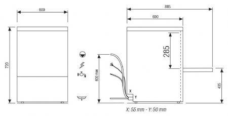 Lave-Verres professionnel - 15 litres - NEOTECH V1 - Panier 500 x 500 mm - adoucisseur - Colged - NEO500AV1