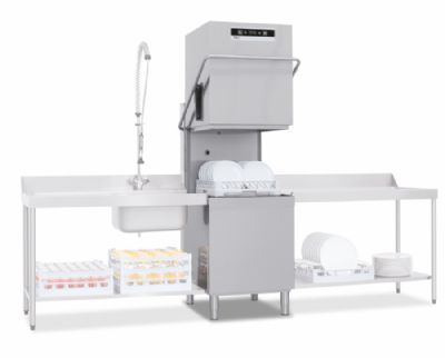 Lave-vaisselle à capot hauteur de passage 465 mm avec panier 500x500 mm Lave-vaisselle à capot hauteur de passage 465 mm avec panier 500x500 mm